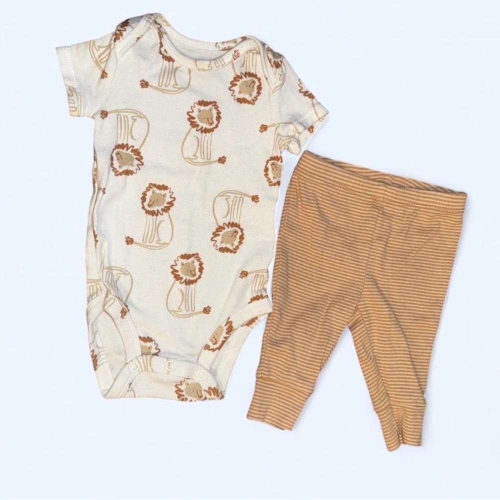 Carter's Tan Striped Lion Baby Outfit 0-3 month